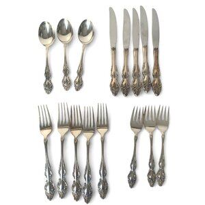 1881 Rogers Oneida Baroque Rose 15 Pieces Stainless Steel Serving Set